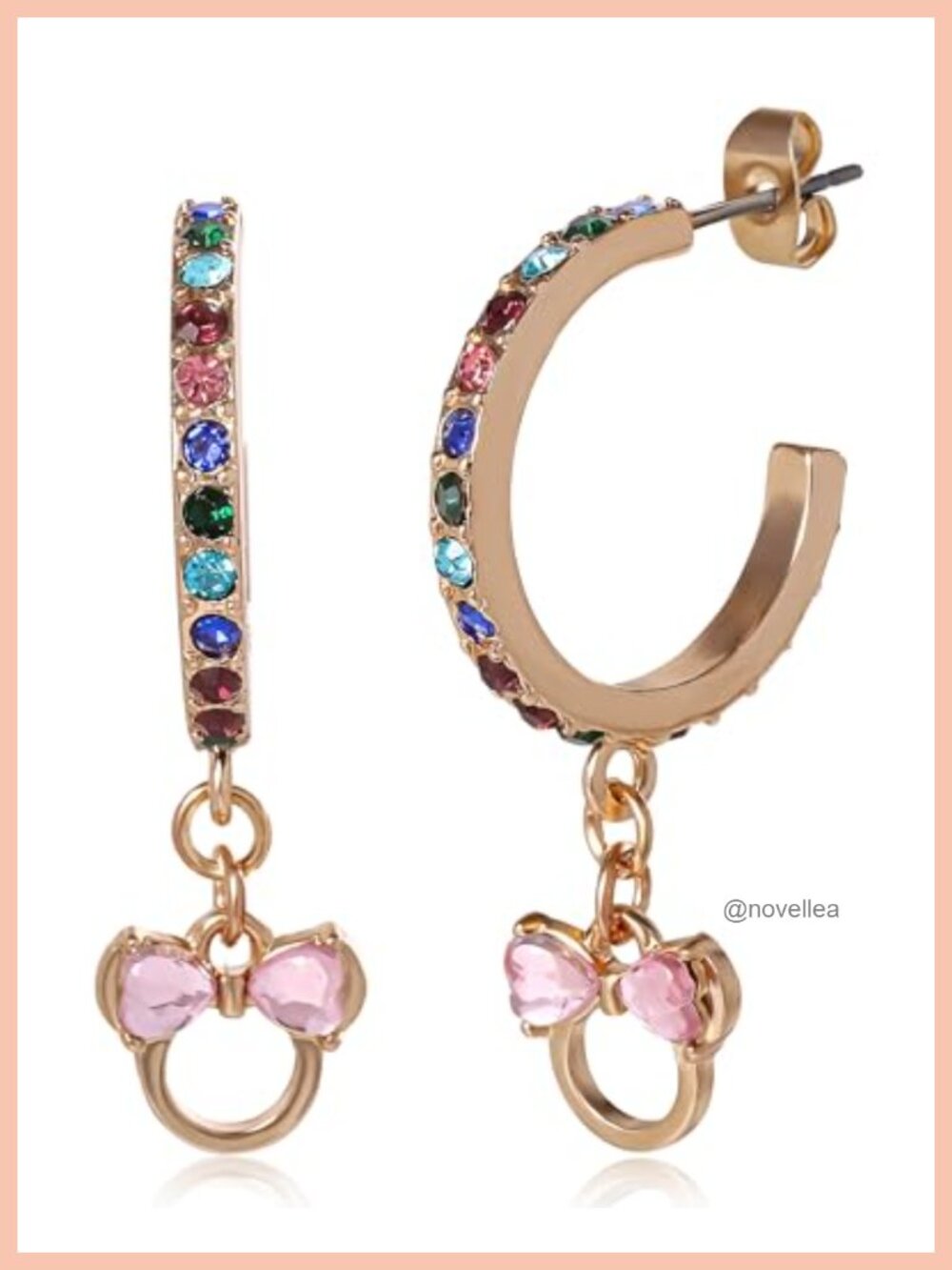 Minnie Mouse Gold-Tone Crystal Hoop Earrings K